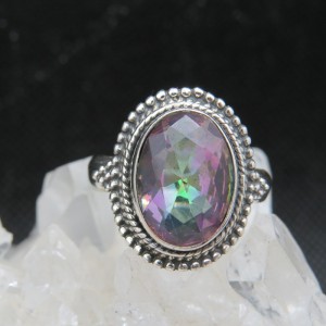 Anillo Topacio Místico y plata