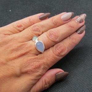 Anillo ágata y plata