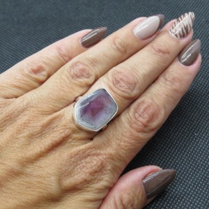 Anillo amatista y plata