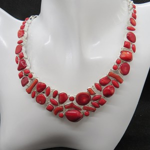 Collar joyería en plata coral