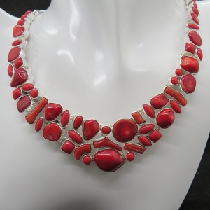 Collar joyería en plata coral