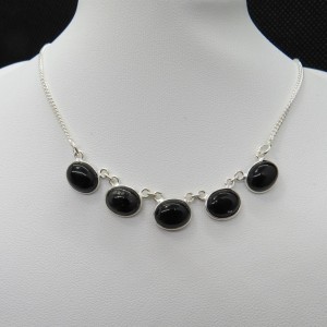 Collar joyería en plata ónix