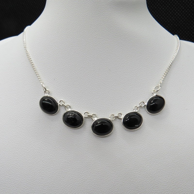 Collar joyería en plata ónix