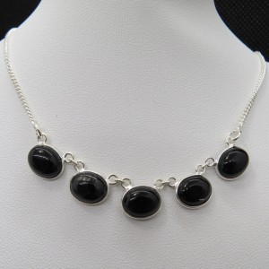 Collar joyería en plata ónix