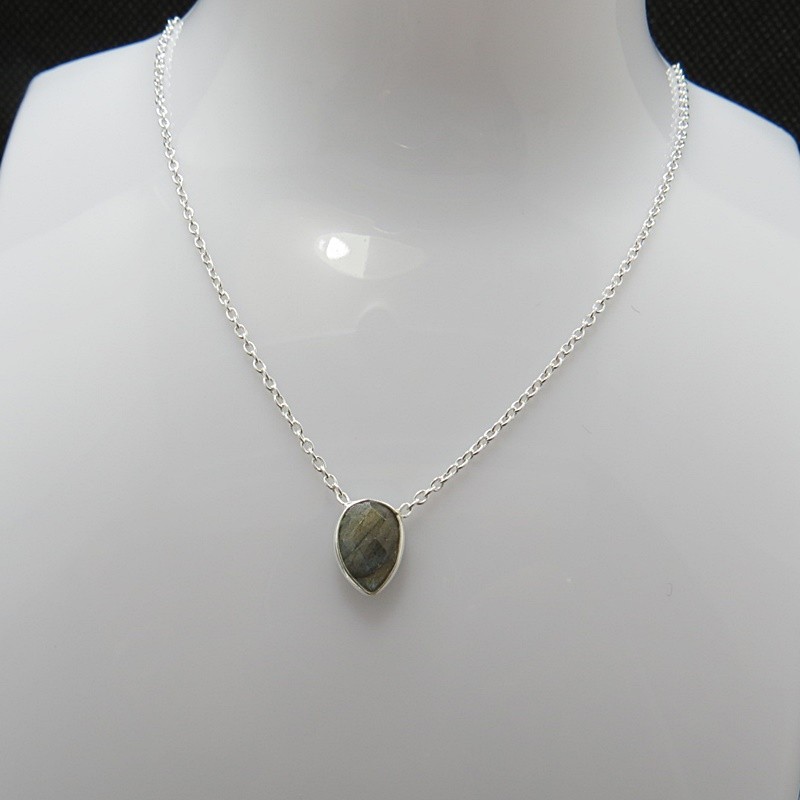 Collar joyería en plata labradorita