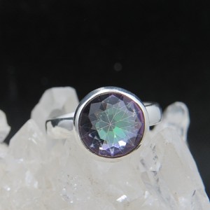 Anillo Topacio Místico y plata