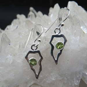 Pendientes olivino y plata