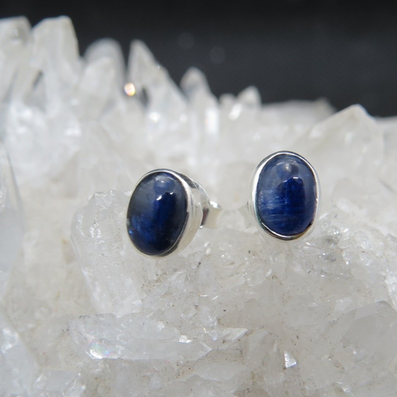 Pendientes presión cianita y plata
