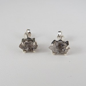 Pendientes diamante Herkimer y plata