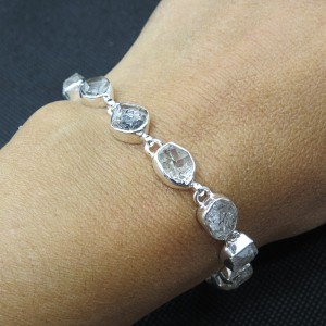 Pulsera joyería en plata diamante Herkimer