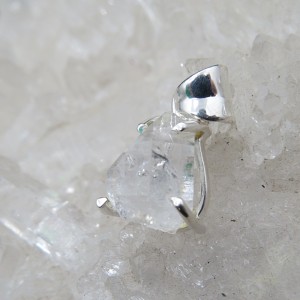 Colgante diamante Herkimer y plata