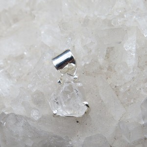 Colgante diamante Herkimer y plata