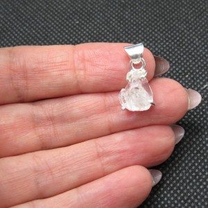 Colgante diamante Herkimer y plata