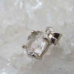 Colgante diamante Herkimer y plata