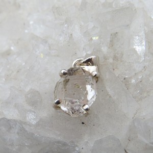 Colgante diamante Herkimer y plata