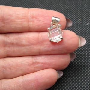 Colgante diamante Herkimer y plata