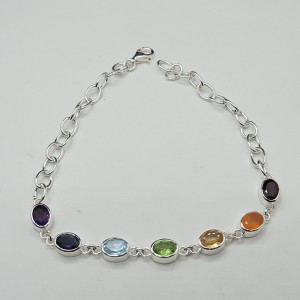 Pulsera joyería en plata siete chakras