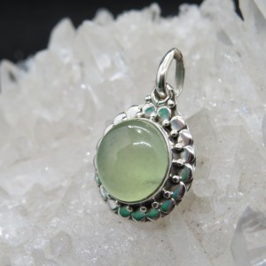 Colgante prehnita y plata