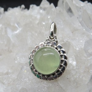 Colgante prehnita y plata