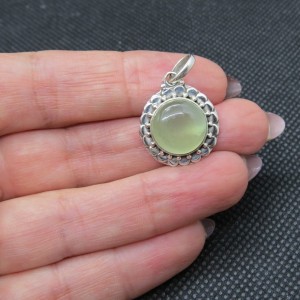 Colgante prehnita y plata