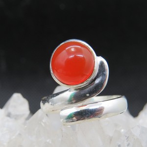 Anillo ágata cornalina y plata