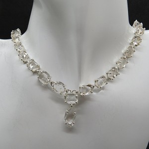 Collar joyería en plata Cuarzo diamante Herkimer