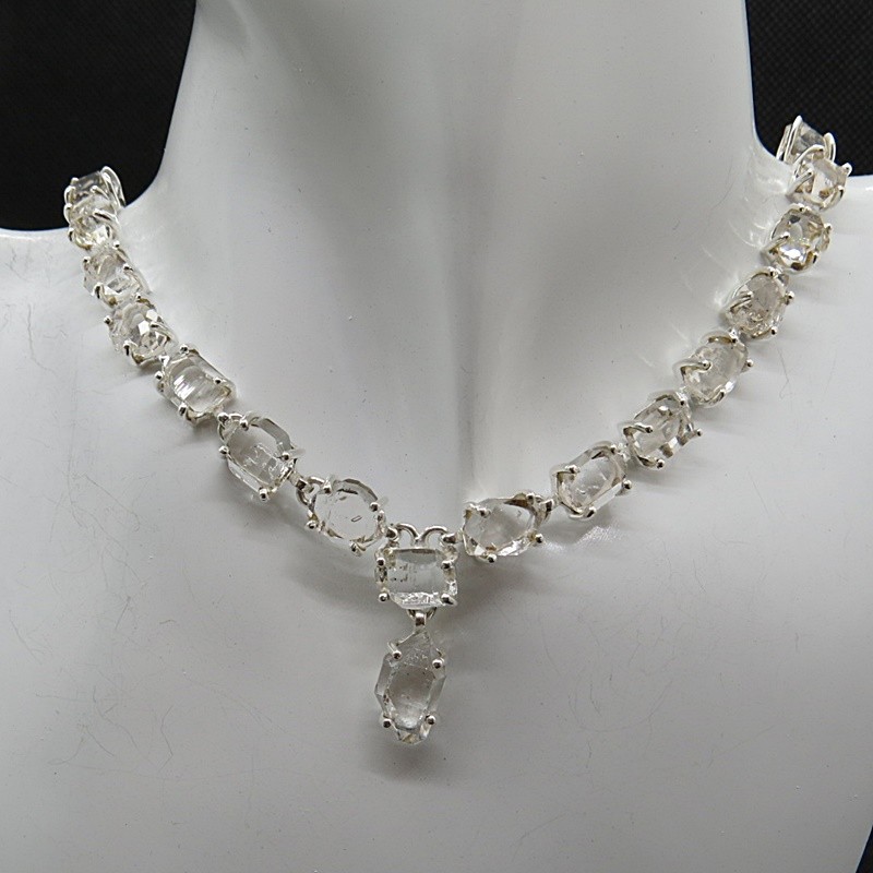 Collar joyería en plata Cuarzo diamante Herkimer