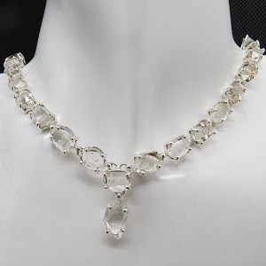 Collar joyería en plata Cuarzo diamante Herkimer