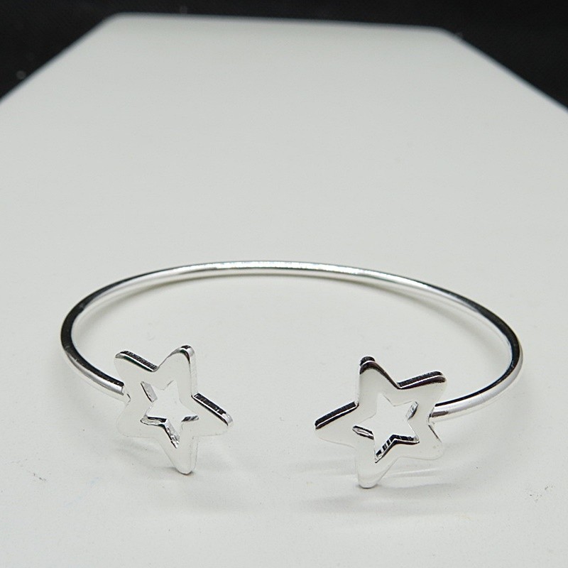 Pulsera rígida estrella plata 925 mm