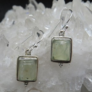 Pendientes prehnita y plata