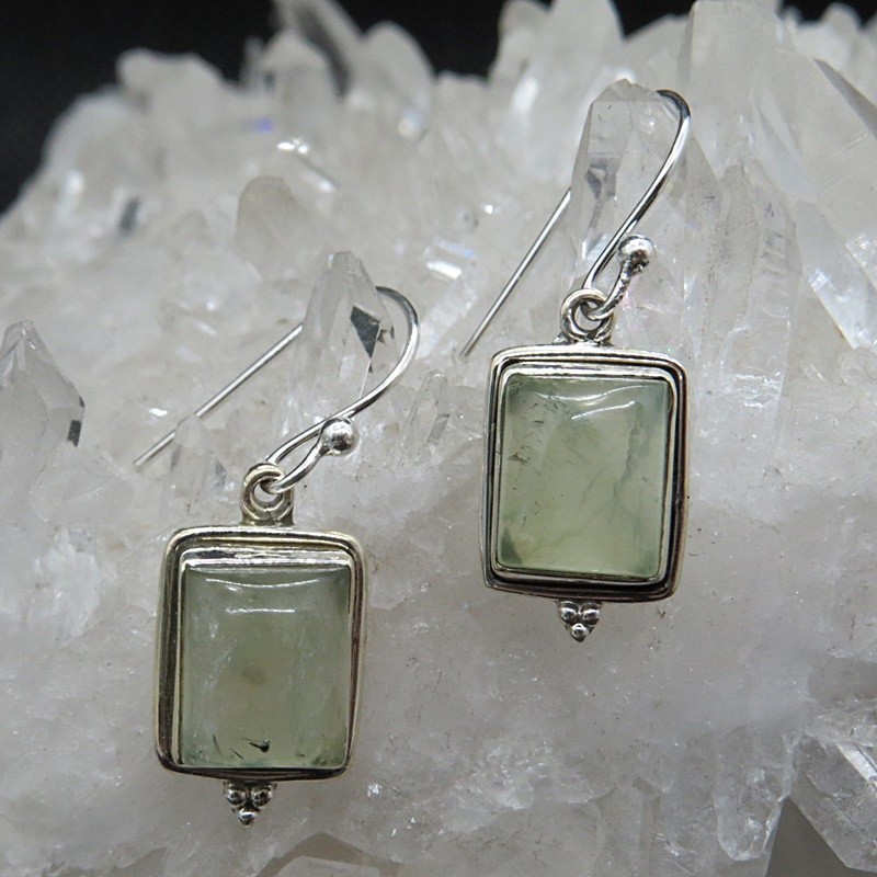 Pendientes prehnita y plata