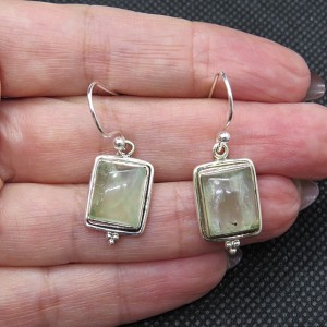 Pendientes prehnita y plata