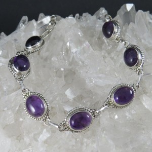Pulsera joyería en plata amatista