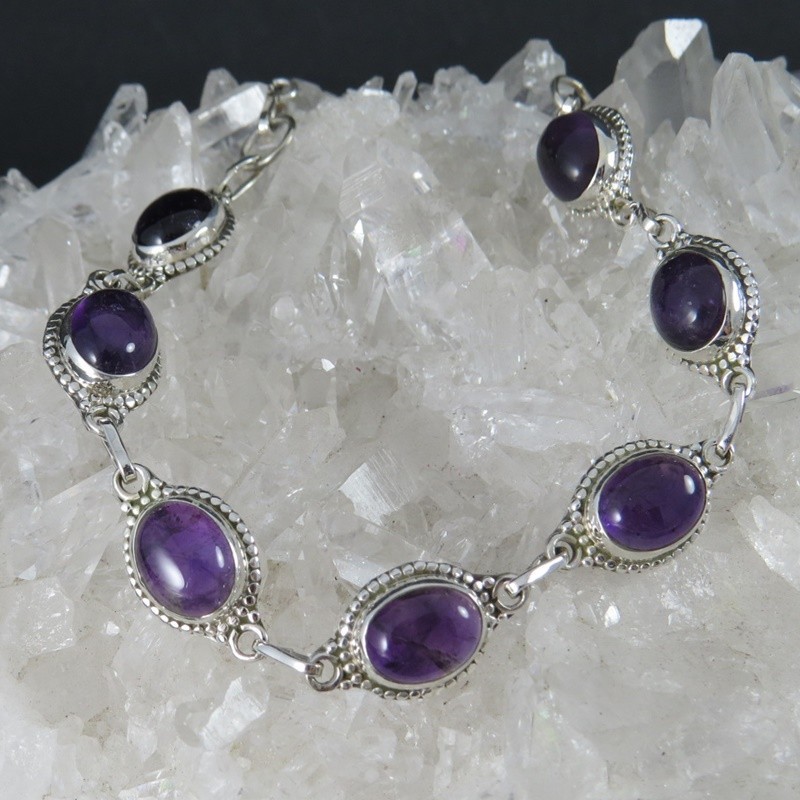Pulsera joyería en plata amatista