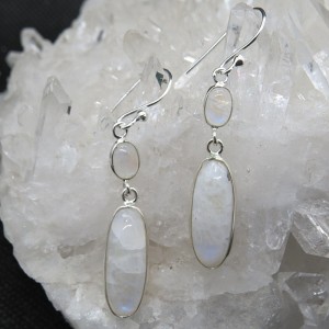Pendientes piedra luna y plata