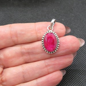 Colgante rubí y plata