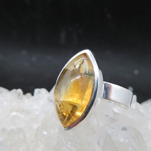 Anillo cuarzo citrino y plata