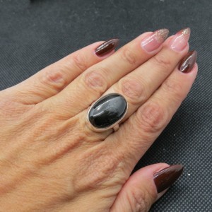 Anillo Black Star y plata 925 mm