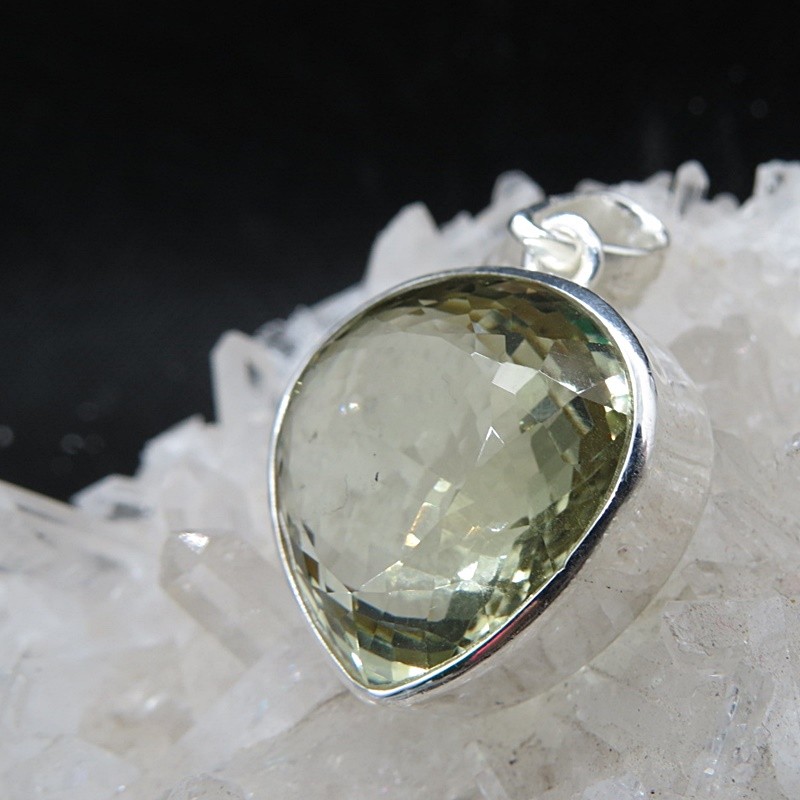 Colgante prasiolita y plata