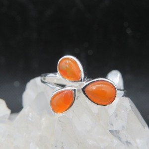 Anillo ágata cornalina y plata