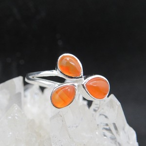 Anillo ágata cornalina y plata