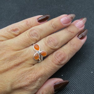 Anillo ágata cornalina y plata