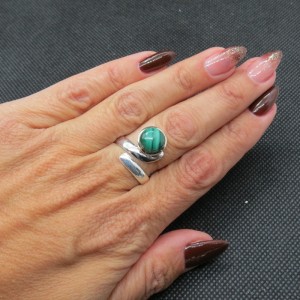 Anillo malaquita y plata