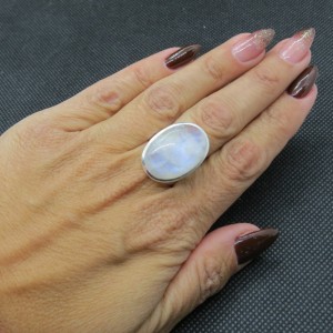 Anillo piedra luna y plata