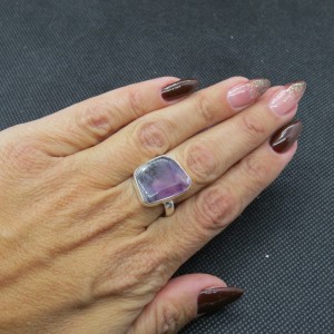 Anillo amatista y plata