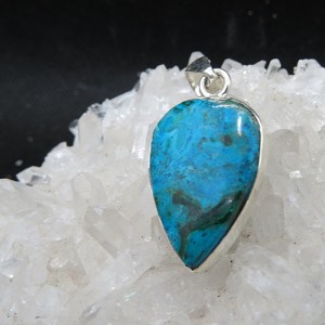 Colgante Crisocola con malaquita y plata