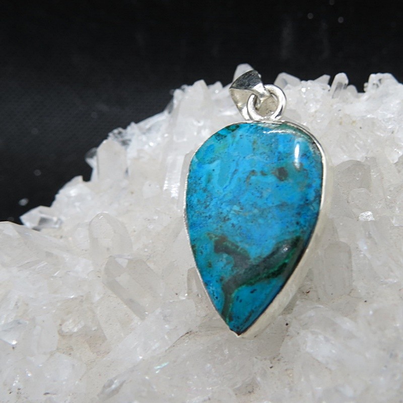 Colgante Crisocola con malaquita y plata