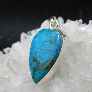Colgante Crisocola con malaquita y plata
