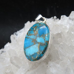 Colgante turquesa azul cobre y plata