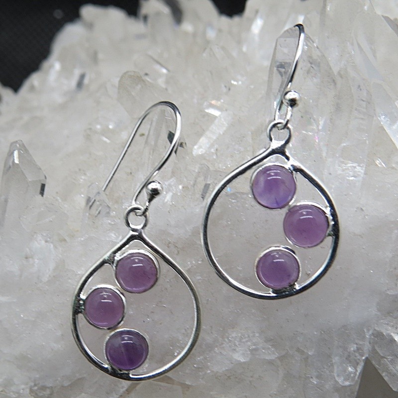 Pendientes amatista y plata